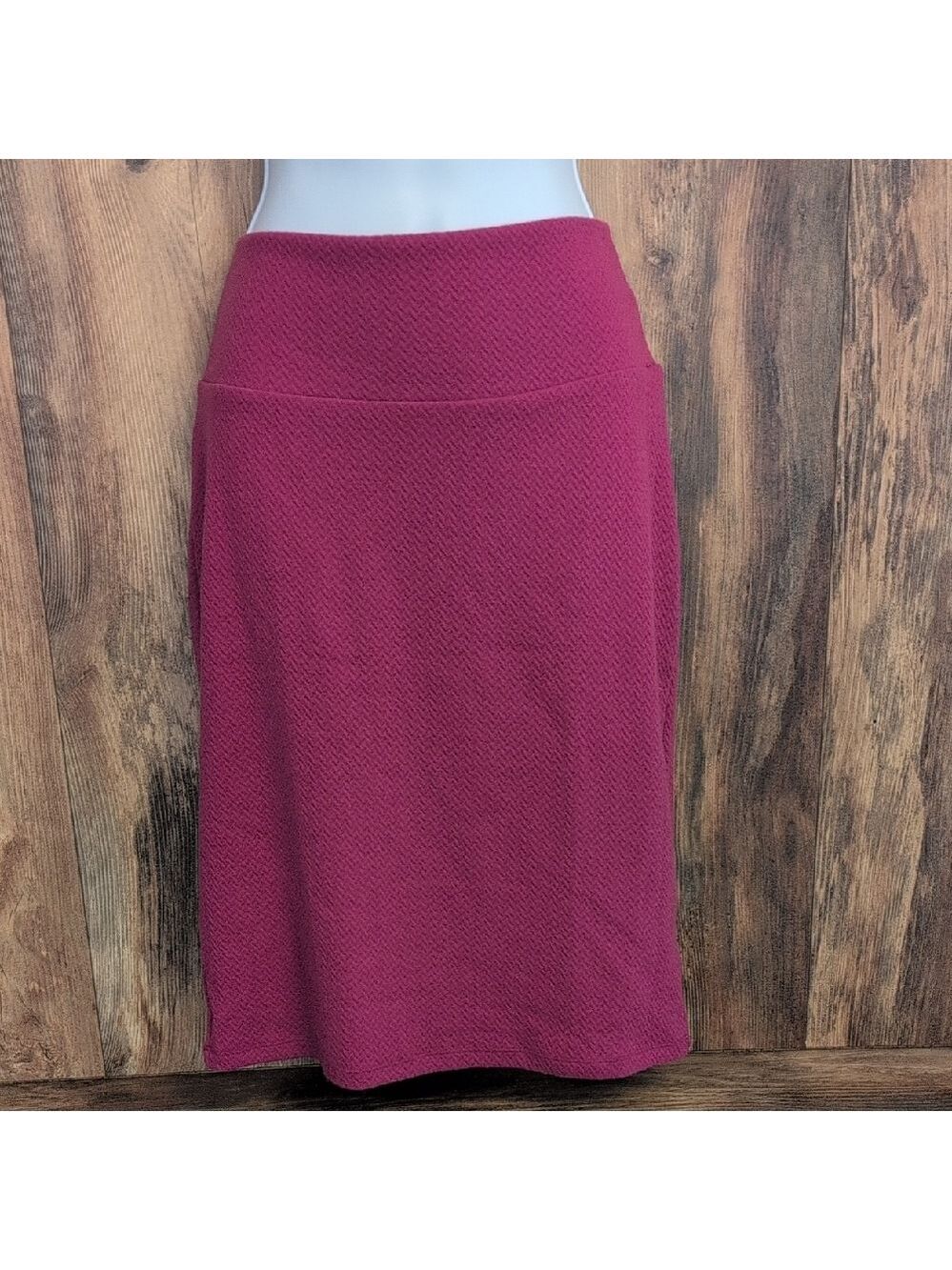 LuLaRoe Raspberry Stretch Waist Midi Skirt 728F